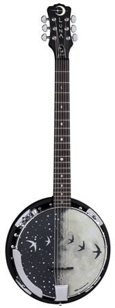 Luna Moonbird Acoustic Electric 6 String Banjo Front View