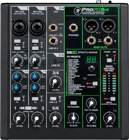 Mackie ProFX6v3 6 Channel Professional USB Mixer With Effects