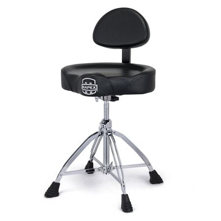 Mapex T875 Saddle Top Backrest Throne Double Braced 4 Leg Base Front View