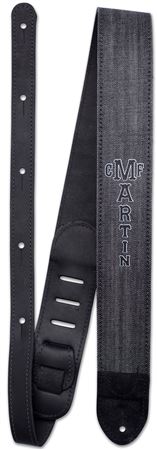 Martin 18A0116CF Martin Logo Black Denim Leather Strap