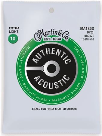 Martin Authentic Acoustic 80/20 12-String Marquis Silked Guitar Strings Front View