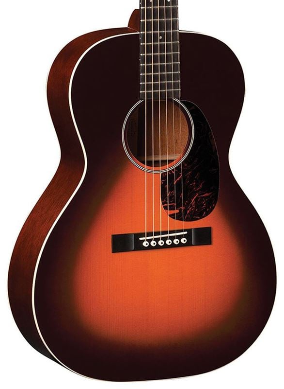 Martin CEO7 Sloped Shoulder 00 14 Fret Acoustic Guitar with Case Body Angled View