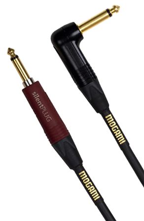 Mogami Gold Instrument Angled Cable with Straight Silent Plug Front View
