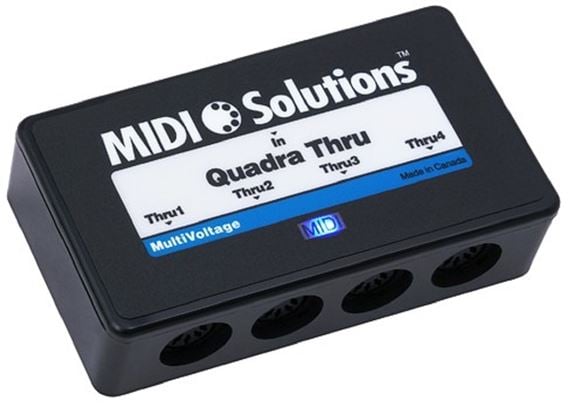 MIDI Solutions Quadra Thru 4 Output MIDI Thru Box Front View