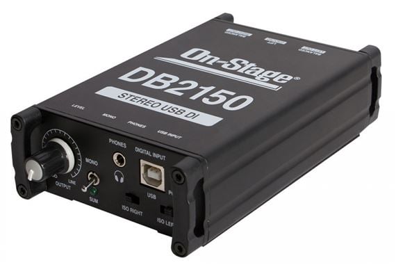 On Stage DB2150 Stereo USB DI Box Front View