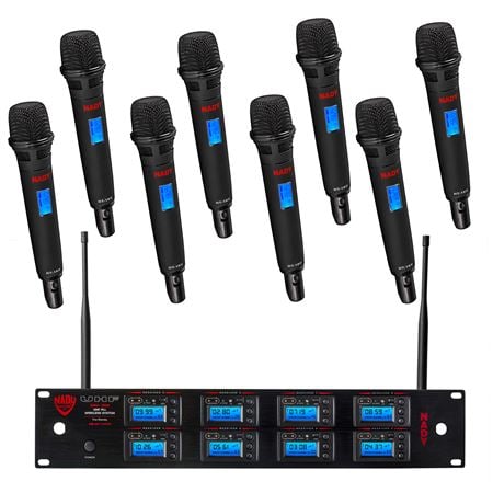 Nady 8W1KU HT 8 Channel Handheld UHF Wireless Microphone System Band 3 Front View