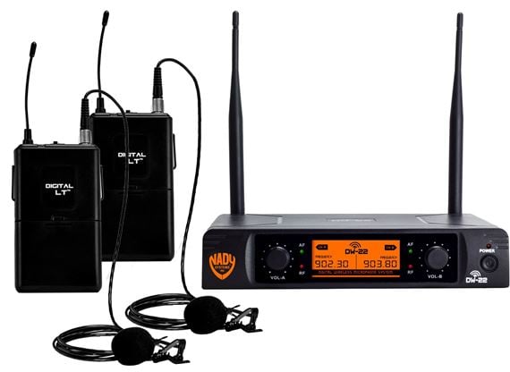 Nady DW-22 LT Dual Channel Digital Wireless Lavalier Microphone System