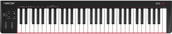 Nektar SE61 61-Key USB MIDI Controller Keyboard Front View