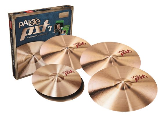 Paiste PST 7 Medium Universal Cymbal Set with Free 16" Crash Front View