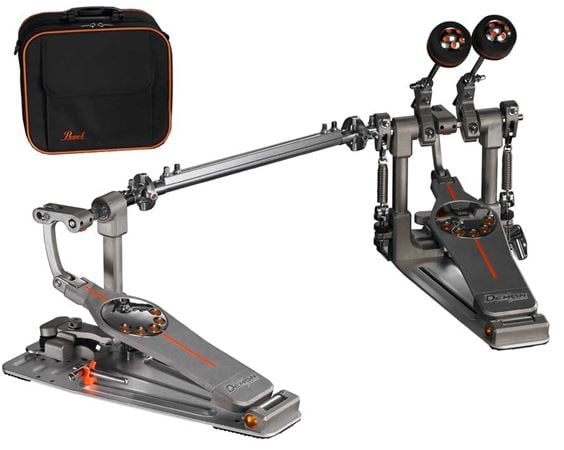 Pearl P3002D Eliminator Demon Drive Double Bass Pedal With Case Front View