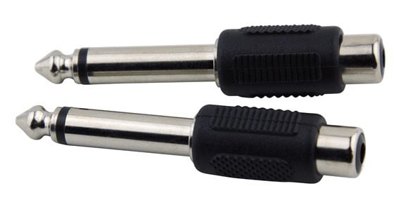 Pig Hog Solutions PA-RF14M RCA to 1/4 Adapter 2 pack Front View