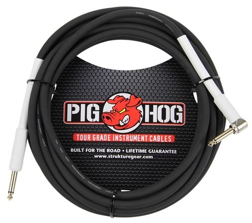 Pig Hog 8mm Guitar Instrument Cable with One Angled End