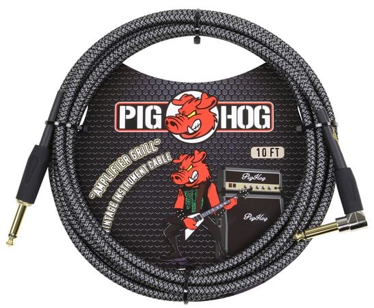 Pig Hog Armor Clad Instrument Cable with One Angled End Front View