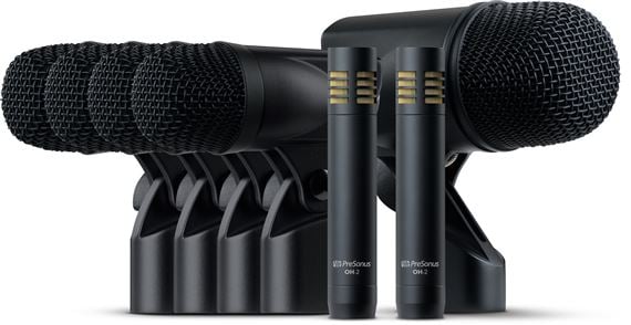 PreSonus DM-7 Seven-Piece Drum Microphone Set With Case Front View