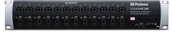 PreSonus StudioLive 24R 26x32 Digital Rack Mixer With 24 XMAX Preamps Front View