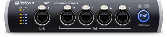 PreSonus SW5E 5-Port AVB Ethernet Switch with PoE Front View