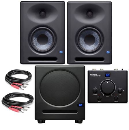 PreSonus ErisE5XT Powered Studio Monitors and Subwoofer Package Front View