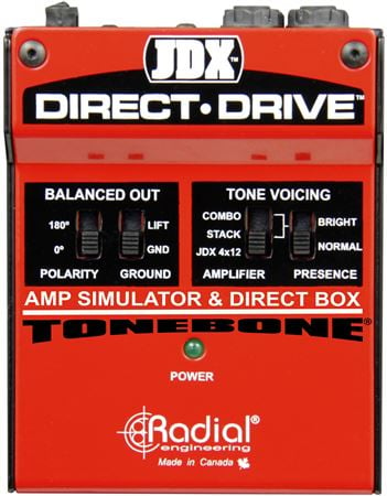 Radial JDX Direct-Drive Pedalboard Guitar Amp Simulator DI Pedal Front View
