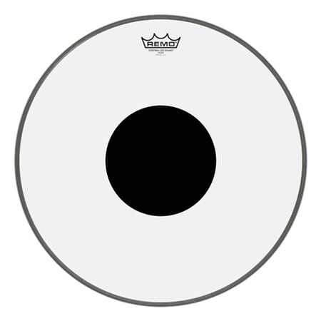 Remo CS Bass Drum Head Clear Black Dot 18 Inch Front View
