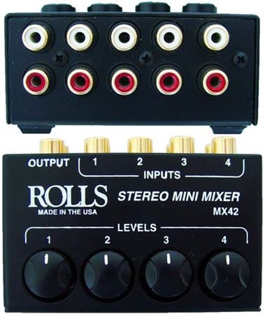 Rolls MX42 Stereo 4 Channel Passive Mini Mixer Front View