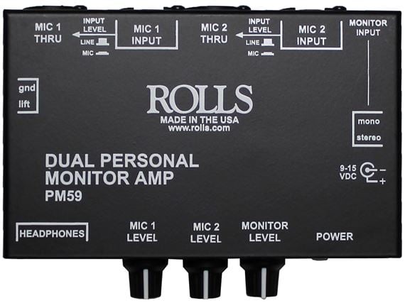 Rolls PM59 Dual Input Personal Monitor Headphone Amplifier