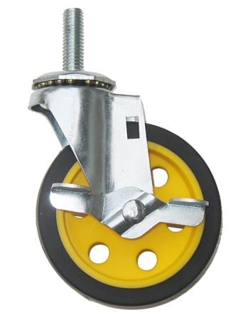 Rock N Roller RCSTR4X1 4" G-Force Casters with Brake 2-Pack Front View