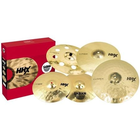 Sabian HHX Evolution Performance Cymbal Set with 18" O-Zone Crash Front View
