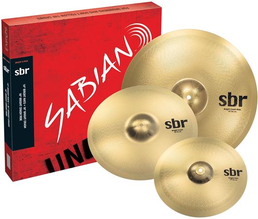 Sabian SBR Bright Cymbal 3-Pack 14" Hi-Hats 16 Crash 18 Crash Ride