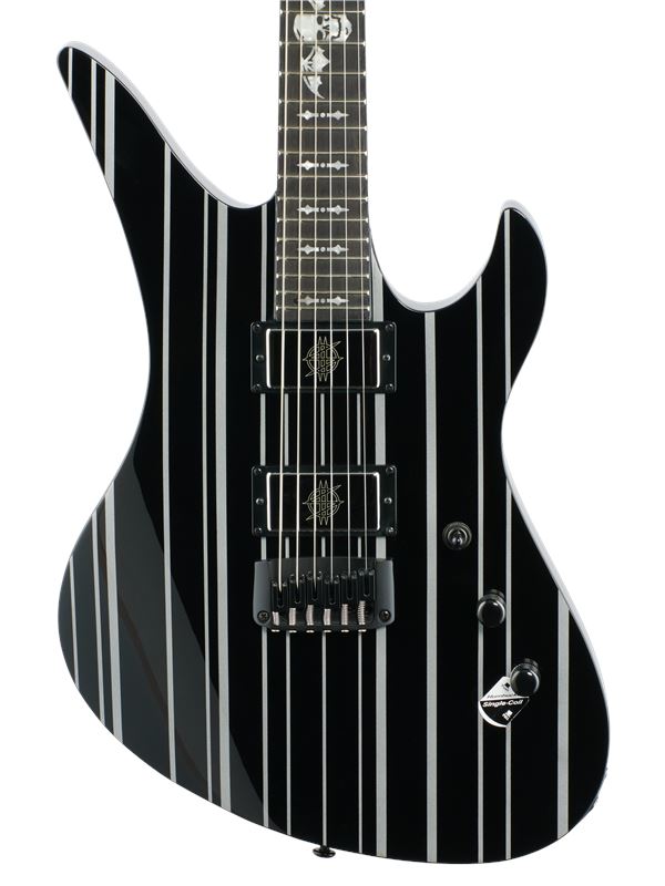 Schecter Synyster Gates Custom HT Guitar Gloss Black with Silver Pinstripe Body View