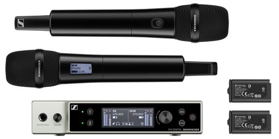 Sennheiser Evolution EW-DX Digital Dual e835 Vocal Wireless Mic System Front View