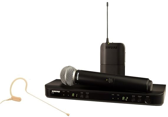 Shure BLX1288/MX153 BLX Dual Combo Wireless System Front View