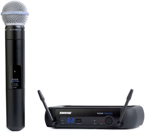 Shure PGX Digital Handheld Wireless Mic System with Beta 58A Front View
