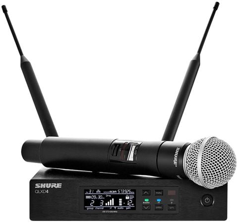 Shure QLXD24/SM58 Handheld SM58 Wireless Microphone System Front View