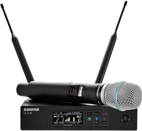 Shure QLXD24/B87A Beta 87A Handheld Wireless System Front View