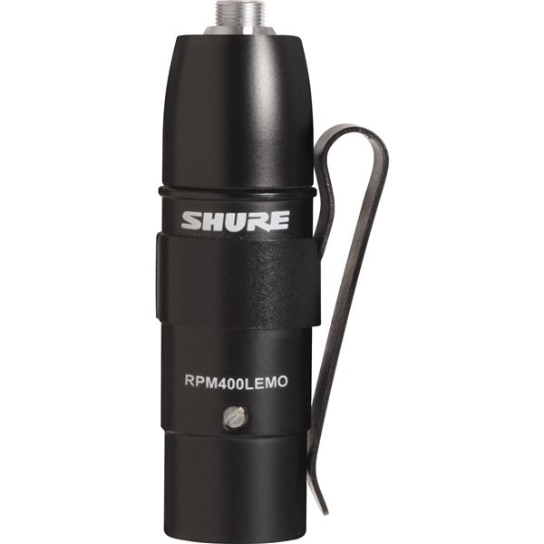 Shure RPM400LEMO Wired TwinPlex Microphone Preamp with Belt Clip (LEMO3 to XLR) Front View