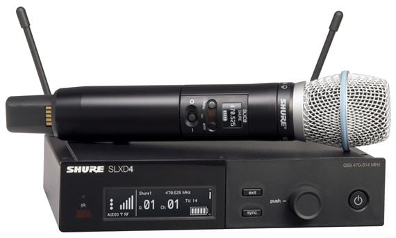 Shure SLXD24/B87A SLX-D Beta 87A Handheld Vocal Wireless System Front View