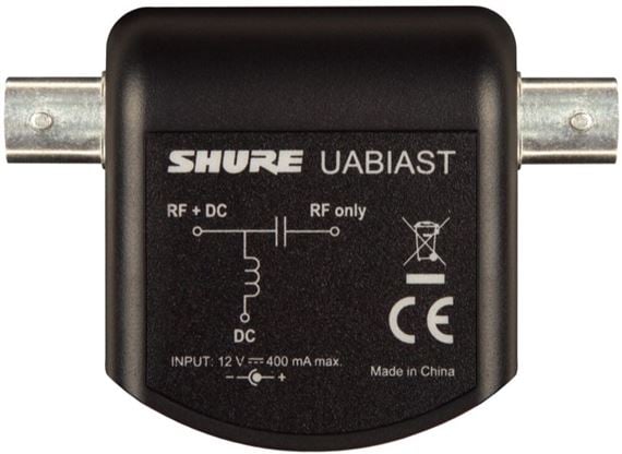 Shure UABIAST In-Line Power Adapter 12V Front View