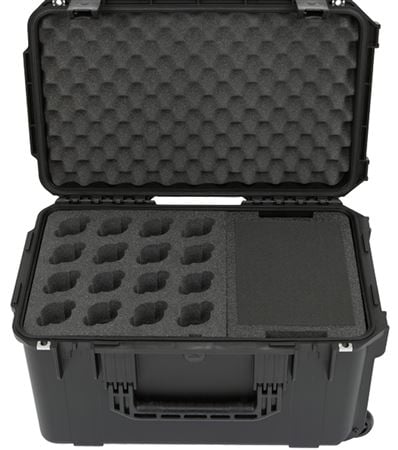SKB 3i-221312WMC Injection Molded Mic Case for 16 Wireless Mics Front View