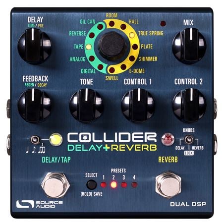 Source Audio One Series SA263 Collider Stereo Delay Reverb Pedal Front View