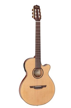 Takamine TSP148N Thinline Nylon Guitar with Bag Cedar Front View