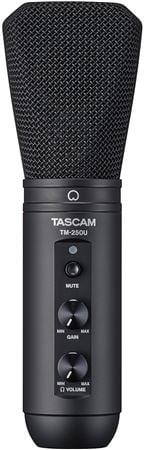 TASCAM TM-250U USB Condenser Microphone With Stand Front View