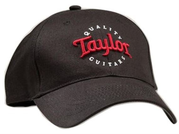Taylor Black Cap Red White Emblem - One Size Front View