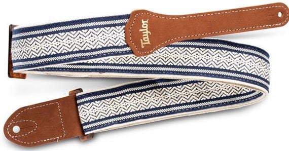 Taylor 2" Academy Jacquard Leather Strap White Blue
