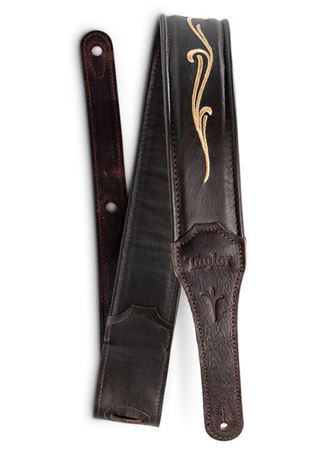 Taylor Spring Vine 2.5" Leather Strap Chocolate Brown Front View