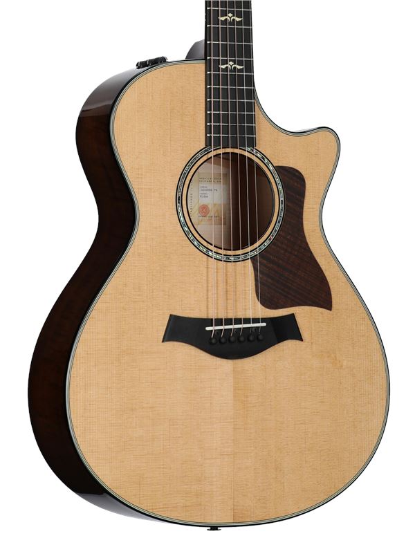 Taylor 612ce V Class Grand Concert Acoustic Electric Guitar with Case Body Angled View