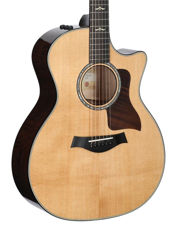 Taylor 614ceV Grand Auditorium Acoustic Electric Guitar with Case Body Angled View
