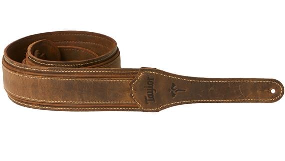 Taylor Wings Guitar Strap 2.5 Inches Dark Brown Front View