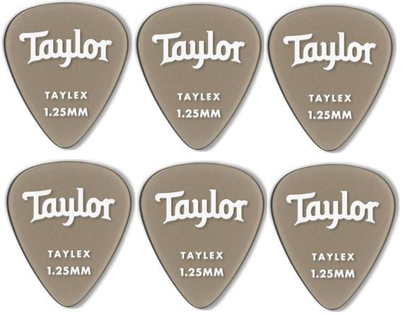 Taylor Premium 351 Taylex Guitar Picks 1.25mm 6 Pack Front View