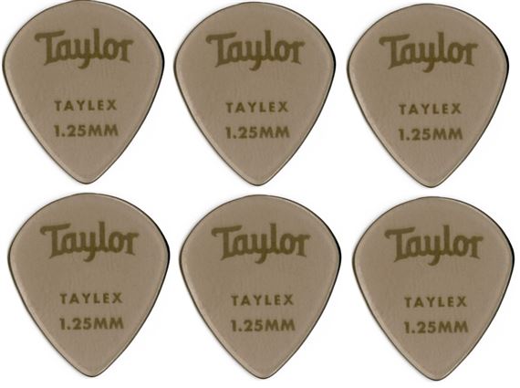 Taylor Premium 651 Taylex Guitar Picks 1.25mm 6 Pack Front View