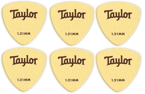 Taylor Premium Darktone Ivoroid 346 Guitar Picks 1.21mm 6 Pack Front View